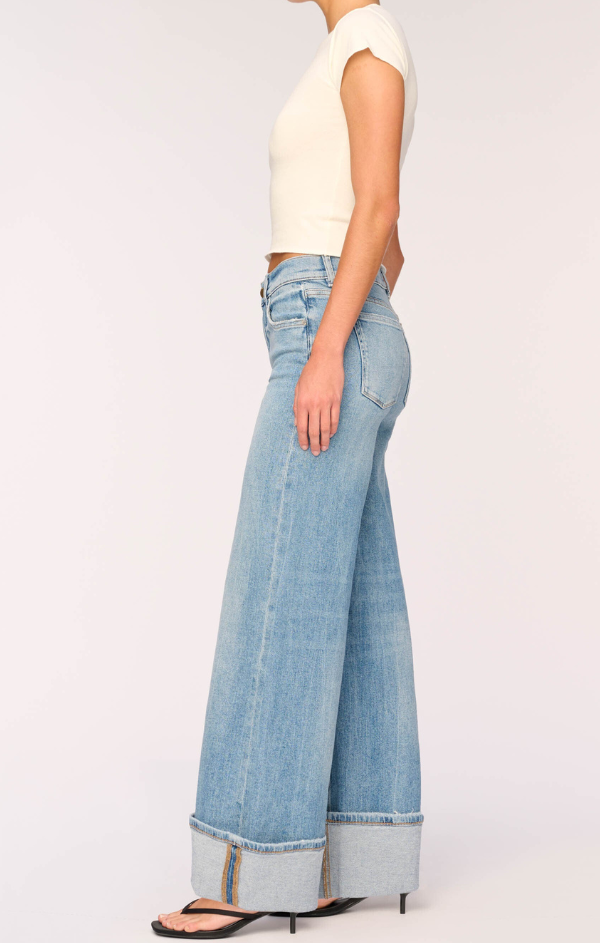 cuffed denim jeans