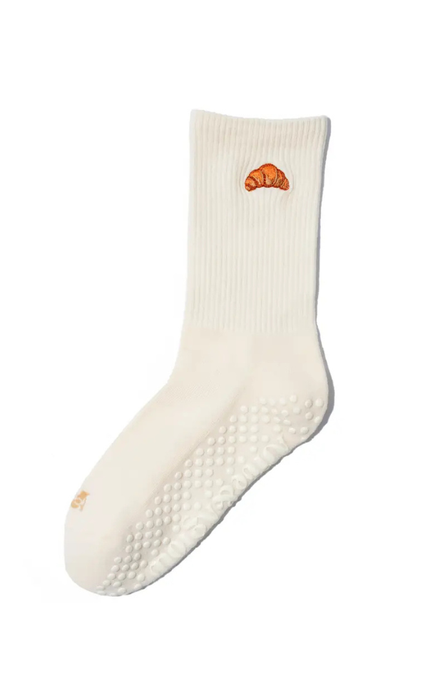 Embroidered Nonslip Grip Socks