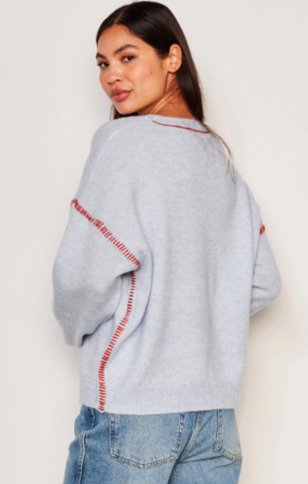 Baseball Stitch Crewneck Sweater