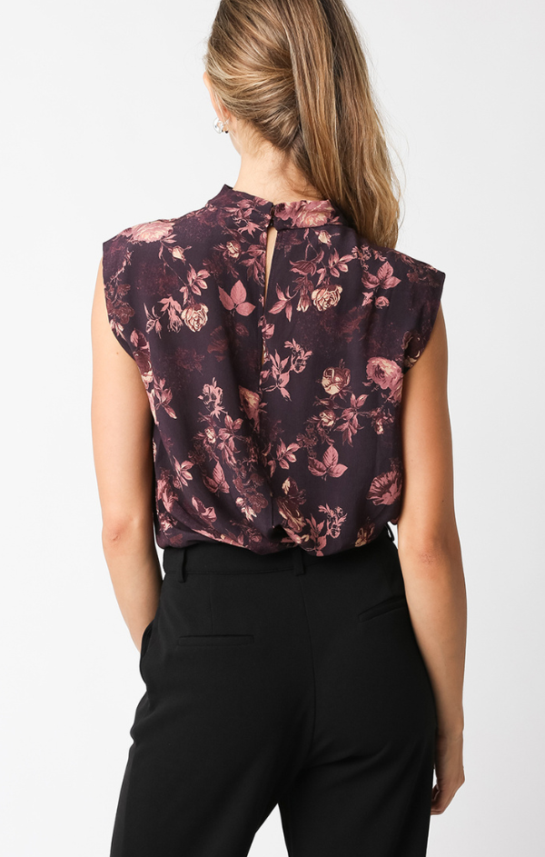 Fall Florals Cowl Neck Top