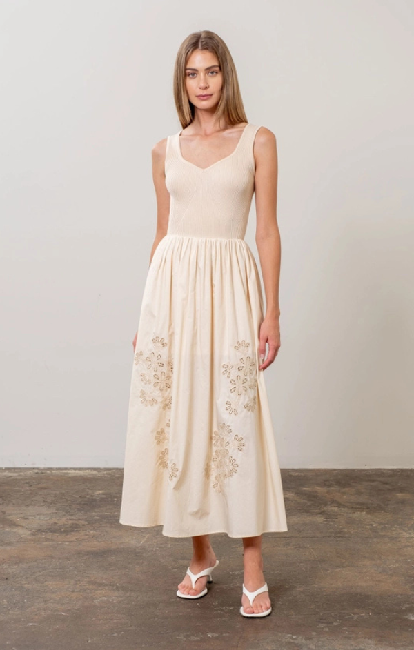 Hannali Sweater Top Eyelet Midi