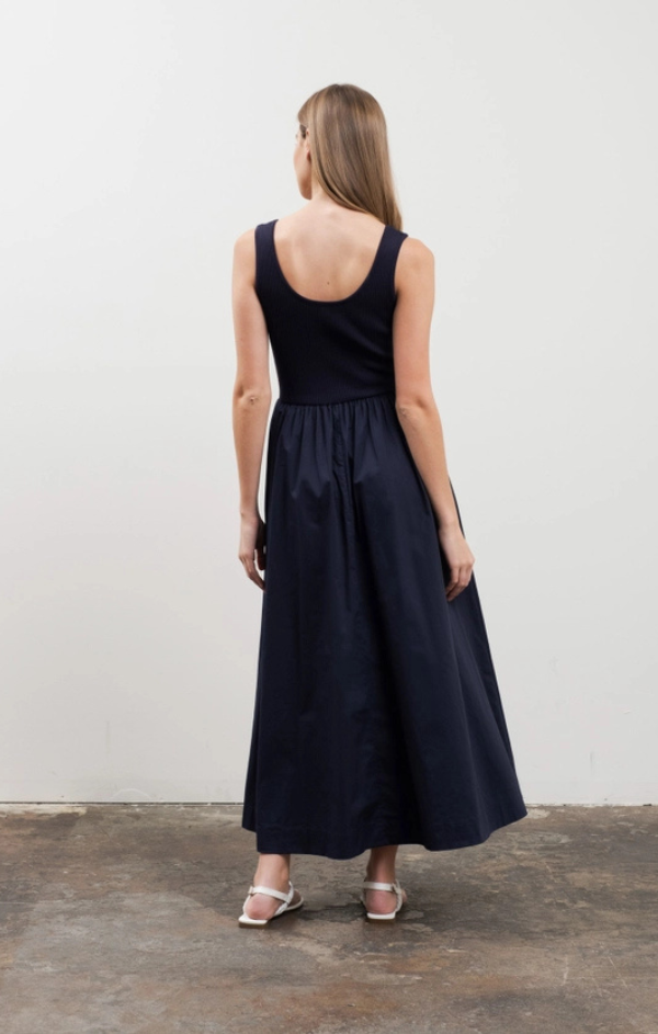 Voyager Mixed Media Midi Dress