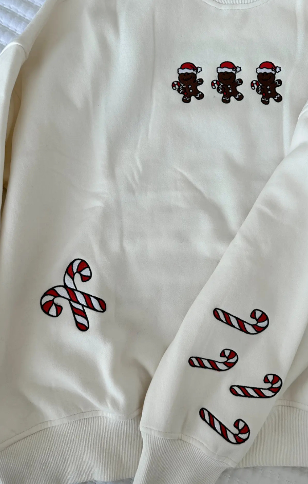 Gingerbread Embroidered Sweatshirt