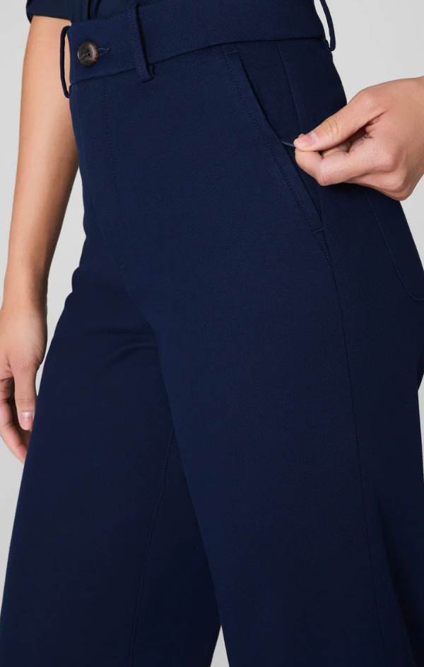 Stretch Twill Cropped Wide Leg Pant