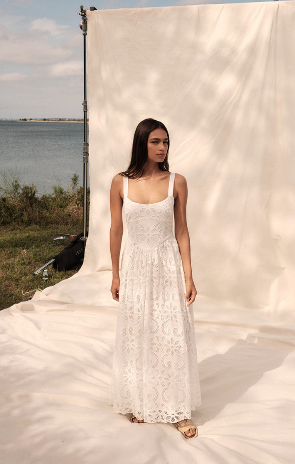 Maryl Eyelet Midi Dress