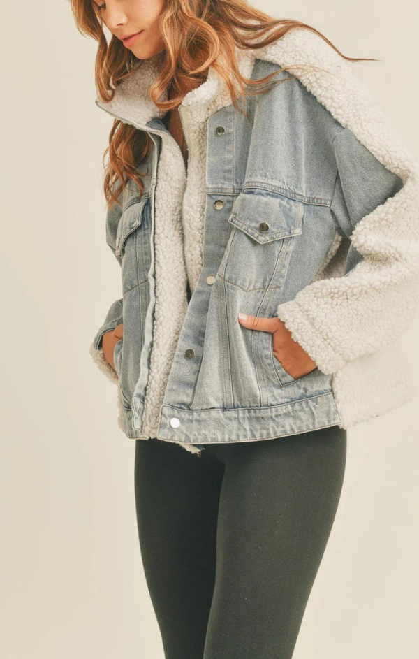 Fleece Denim Jacket