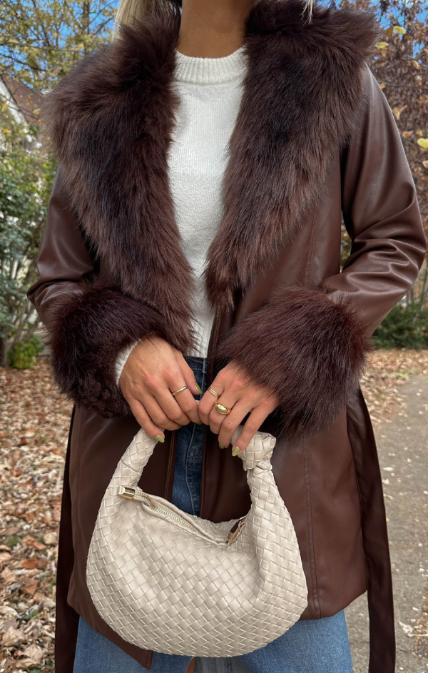 Top Vintage Penny Lane faux fur long coat jacket