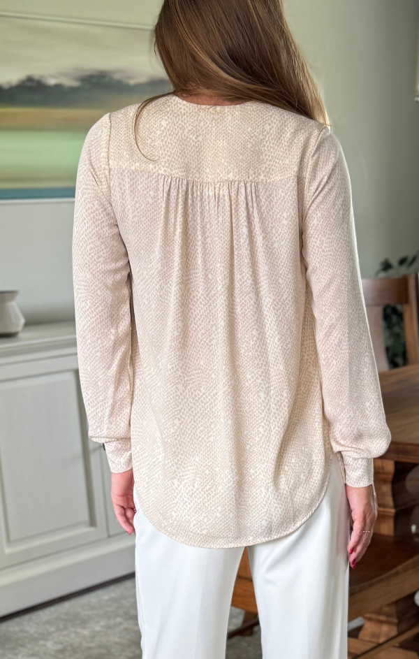 Driftwood V Neck Long Sleeve Blouse