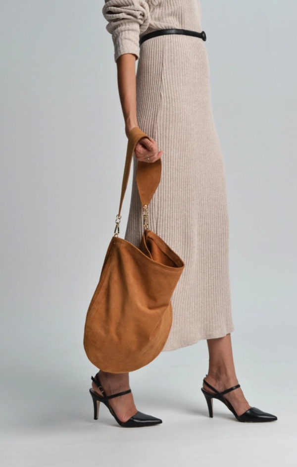 Leather Suede Shoulder Bag