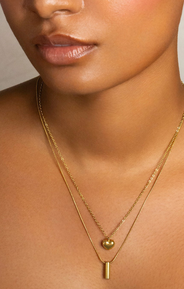 Mini Puffed Heart Necklace