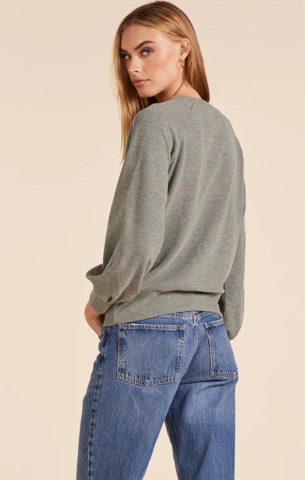 Pleat Sleeve Crewneck Sweatshirt