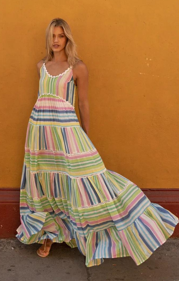 striped maxi dress for summer