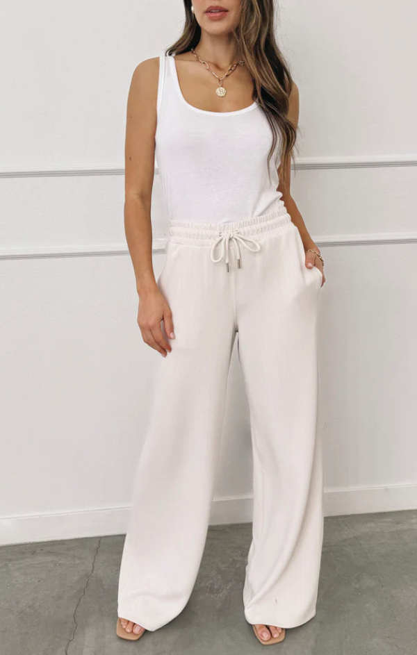 Rib Scuba Wide Leg Pant