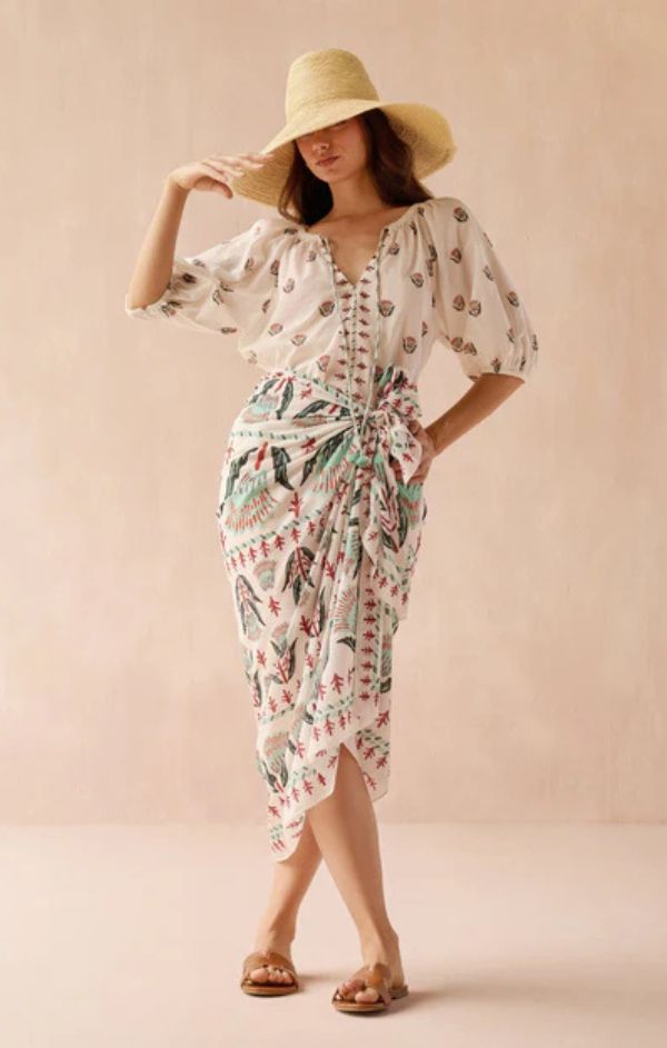 Isla Blouse in Reya Willow