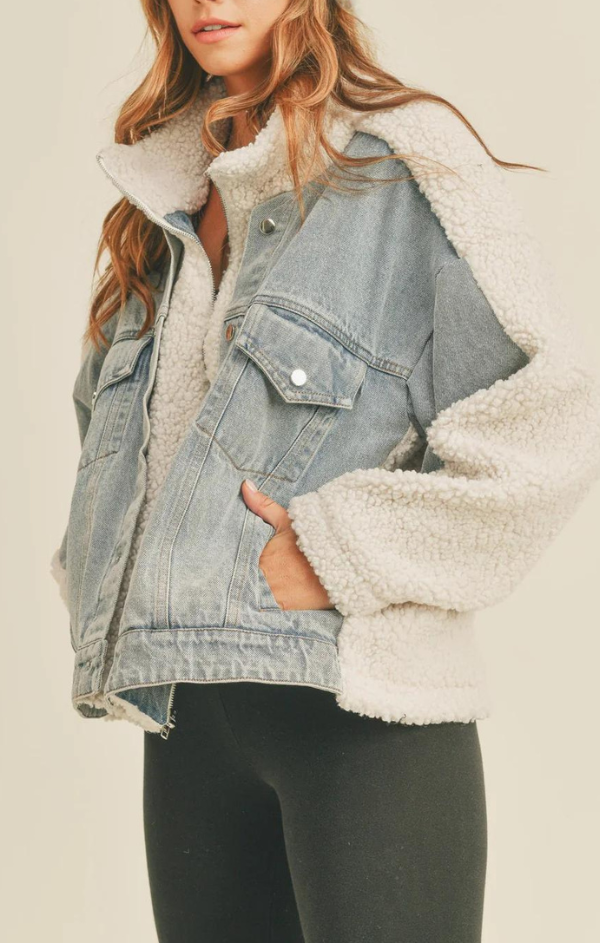 Fleece Denim Jacket