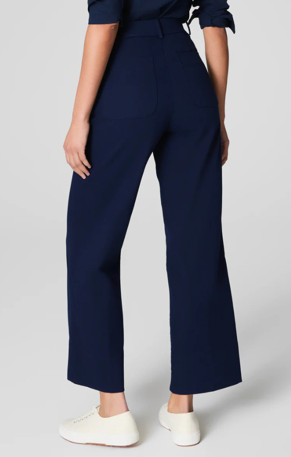 Stretch Twill Cropped Wide Leg Pant