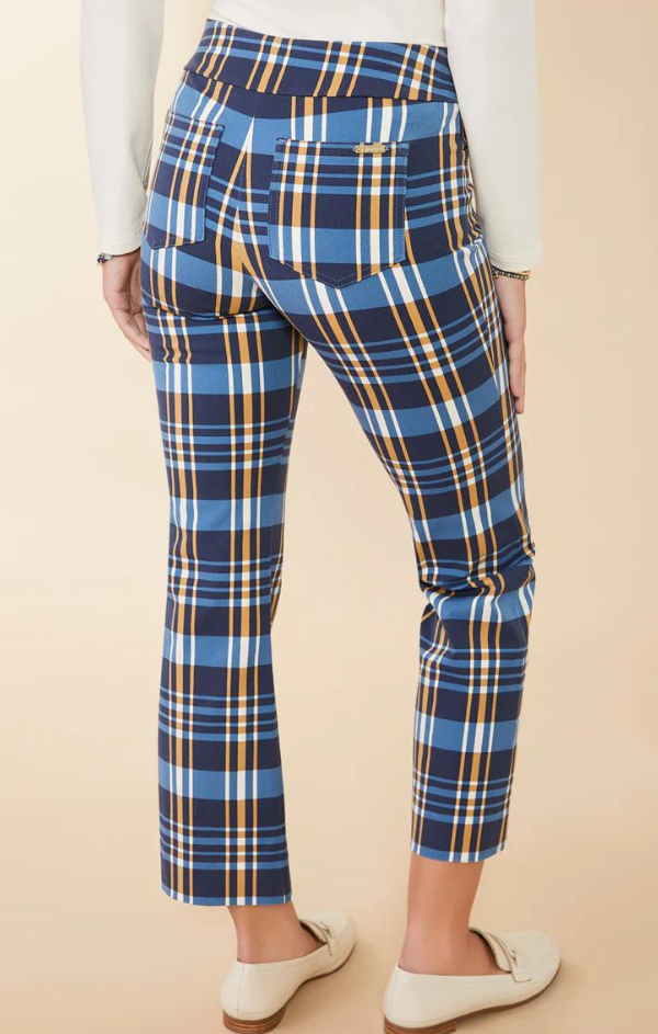 Maren Kick Flare Pant in Kalalanta Plaid Navy