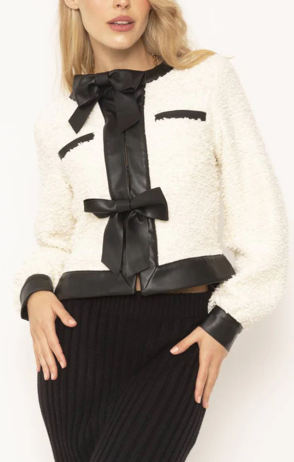 Arden Boucle Bow Jacket