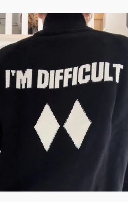 I'm Difficult Double Diamond Ski Sweater