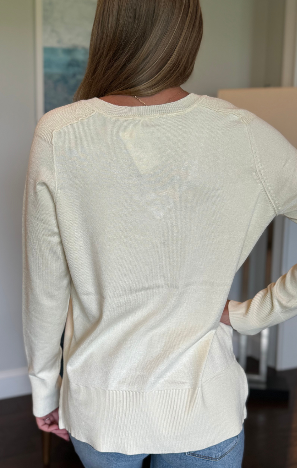 V Neck Hi-Low Pullover