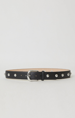 black. leather moto belt