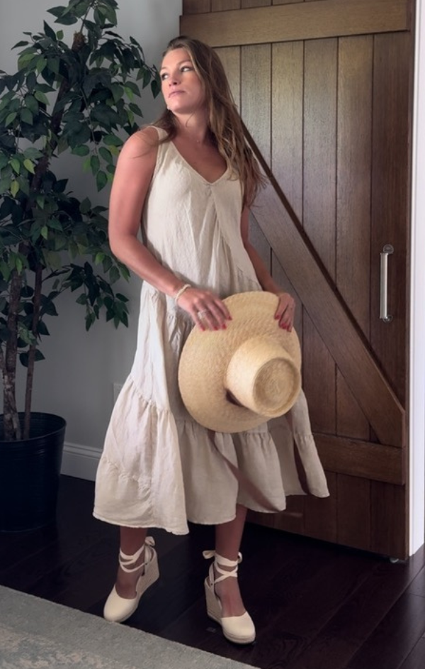 linen midi dress