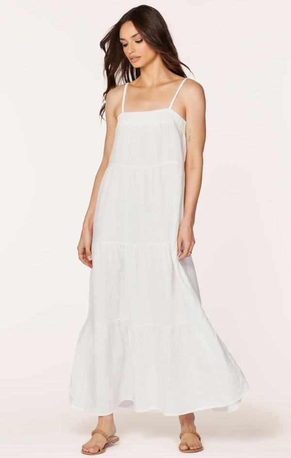 cotton tiered maxi dress