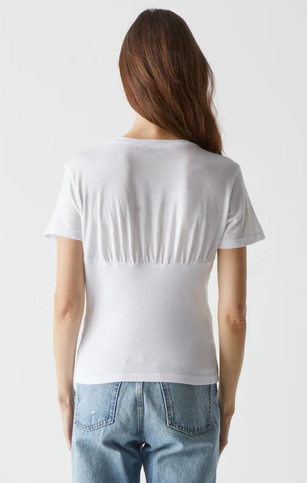 Victoria Shirred Fabric Mixed Tee