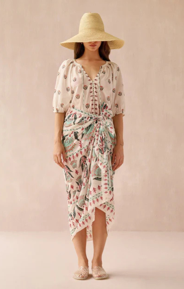 Isla Blouse in Reya Willow