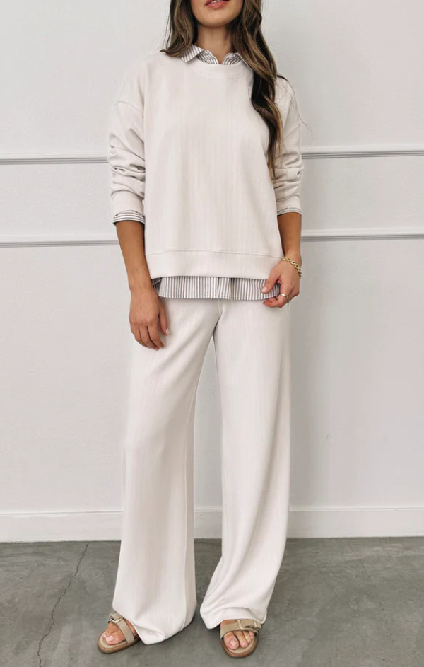 Rib Scuba Wide Leg Pant