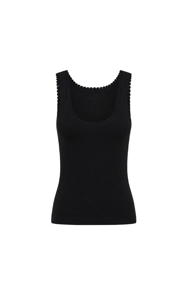 Tallulah Scoop Tank in Black