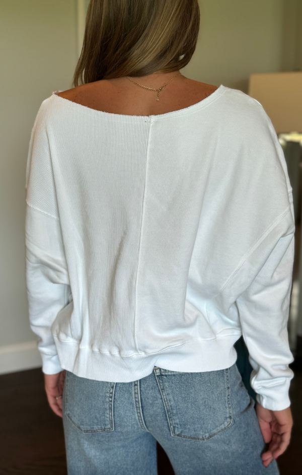 Rib Mix Boatneck Sweatshirt