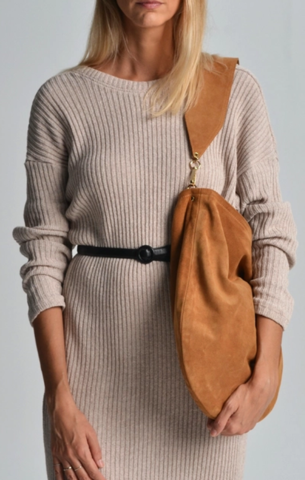 Leather Suede Shoulder Bag