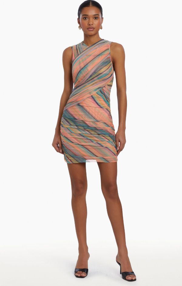 fitted abstract pattern mini dress