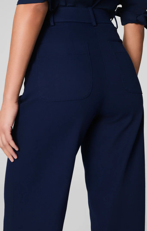 Stretch Twill Cropped Wide Leg Pant