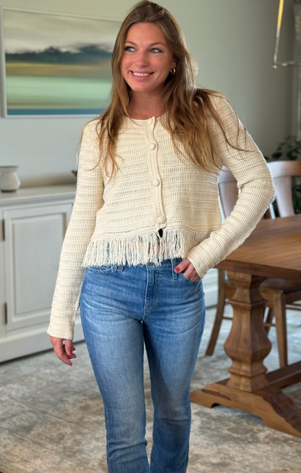 Button Up Fringe Cardigan