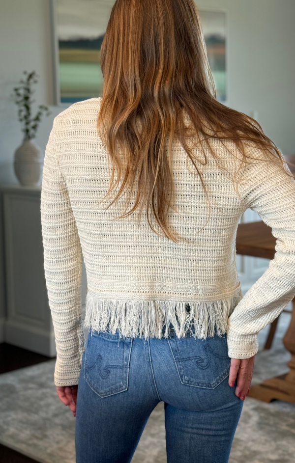 Button Up Fringe Cardigan