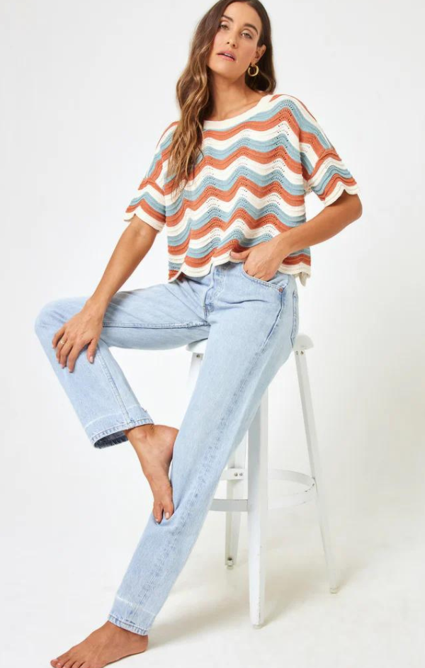 Make Waves Sweater in Del Mar Stripe