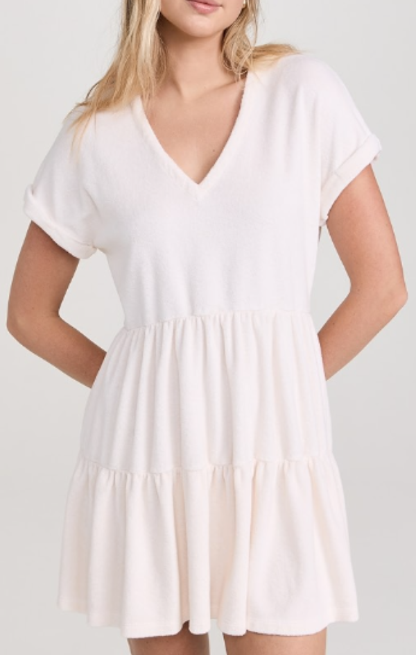Terry Cloth Tiered Dress