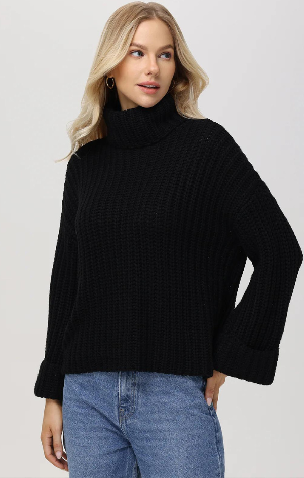 Vida T-Neck Shaker Sweater