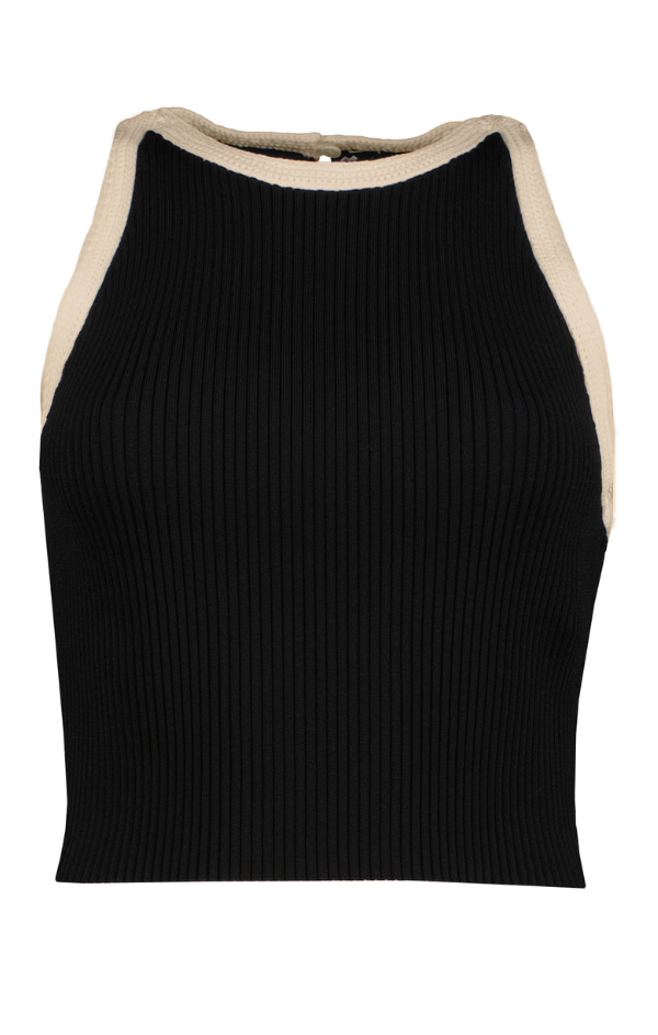 cropped ribbed knit tank