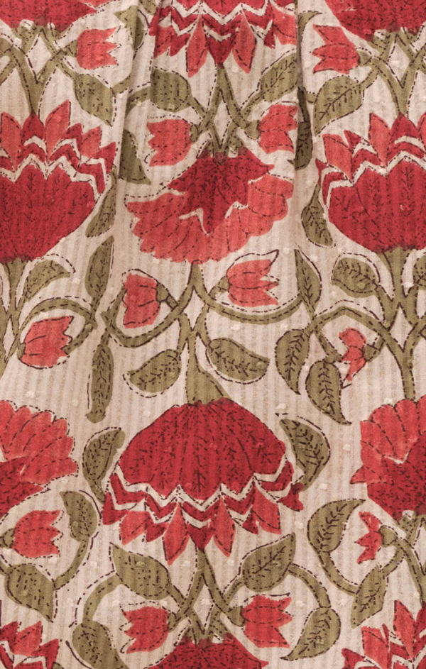 Yolie Poppy Block Print Top