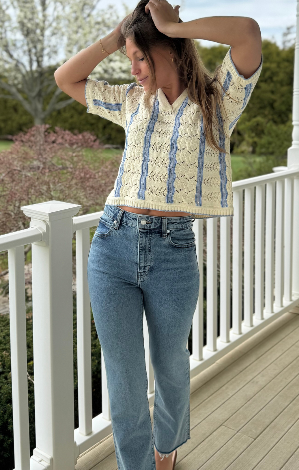 Novelty Stitch Polo Pullover