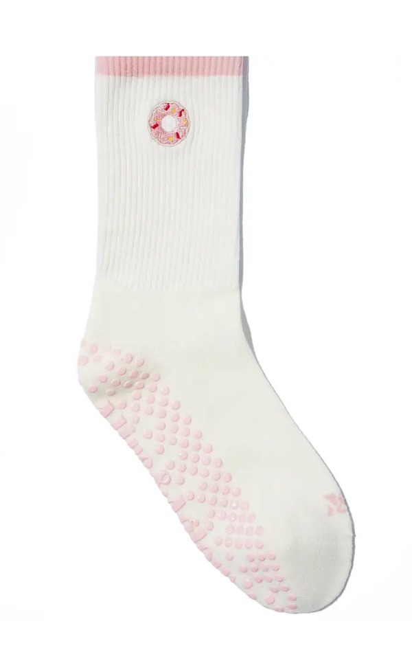 Embroidered Nonslip Grip Socks