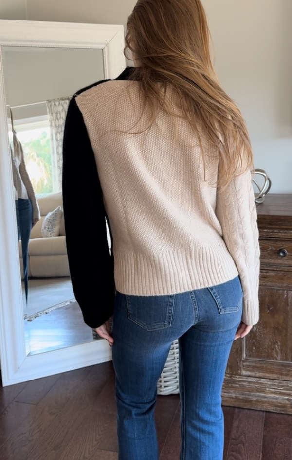 Ivy Patchwork Cable V Cardigan