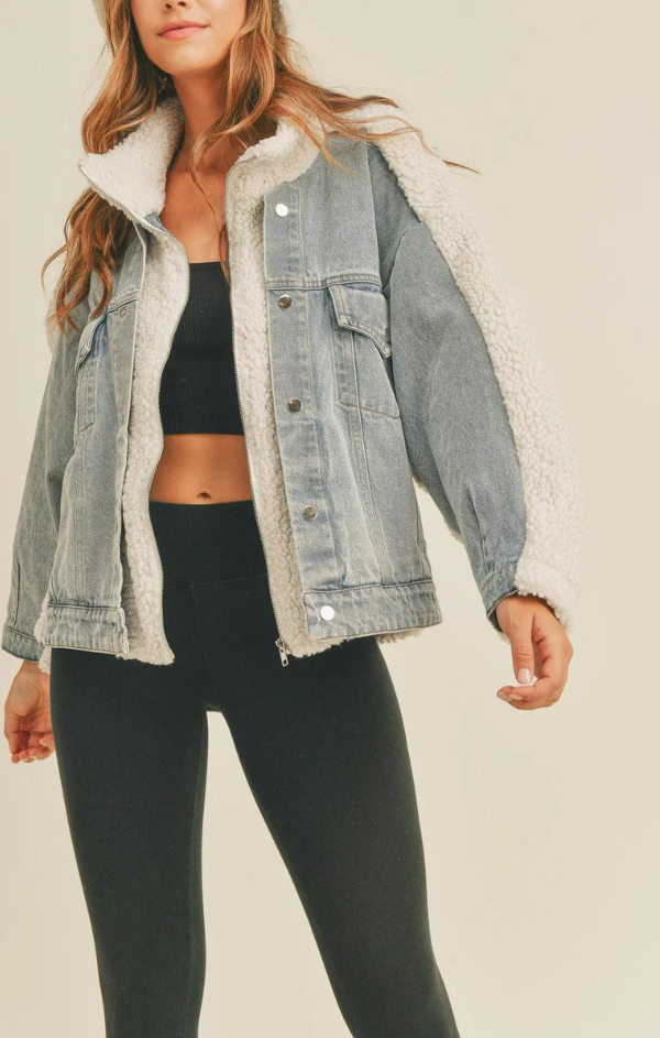 Fleece Denim Jacket