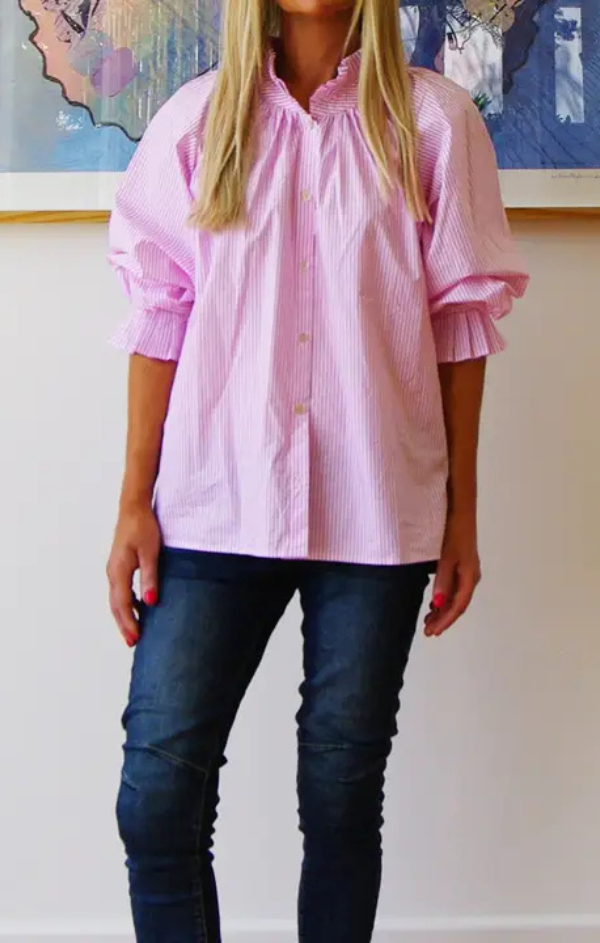 Olive Stripe Cotton Shirt