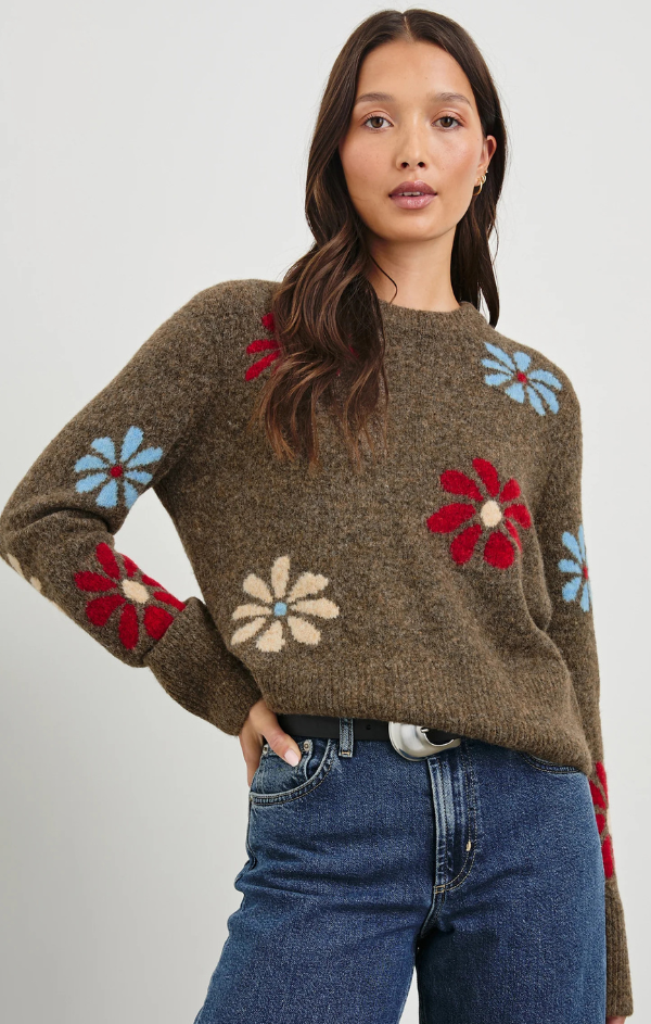 Anise Sweater in Winter Floral