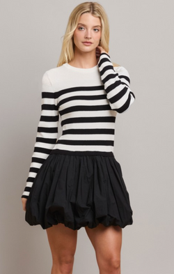 Striped Bubble Mini Dress