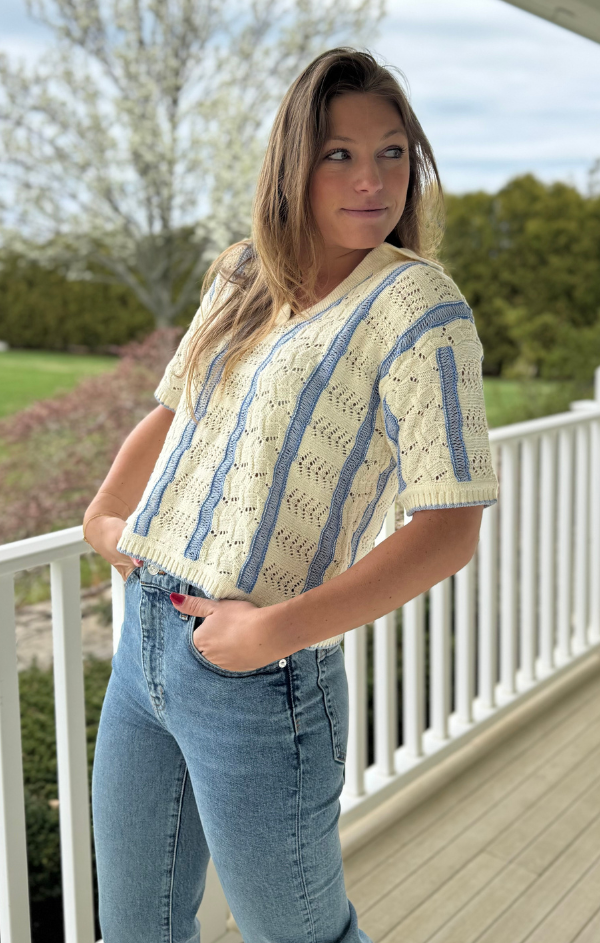 Novelty Stitch Polo Pullover